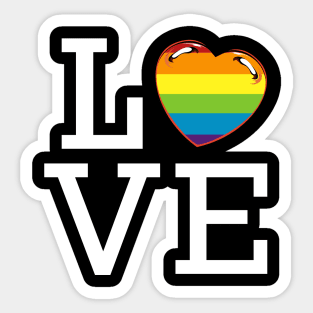 LGBT - Love - Rainbow Flag Heart Gay Pride Statement Sticker